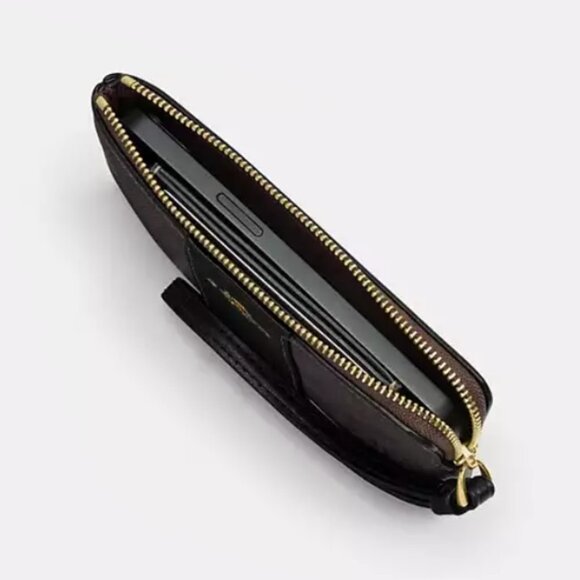 Coach Corner Zip Wristlet With Lemon Print - Picture 3 of 4